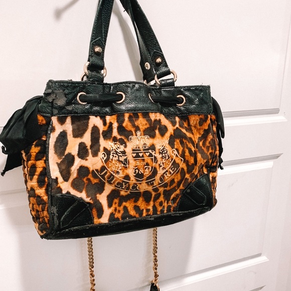Juicy Couture Mini Day Dreamer Purse Velour Cheetah - Picture 11 of 13